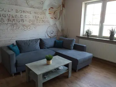 Ein Sitzbereich in der Unterkunft Ferienwohnung Radebeul Self Check-in