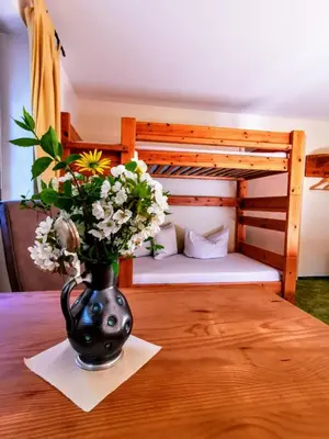Ein Bett oder Betten in einem Zimmer der Unterkunft Ferienwohnung Hegemühle