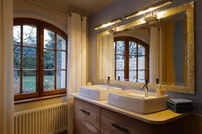 Ein Badezimmer in der Unterkunft Ferienhaus Zur Ausspanne