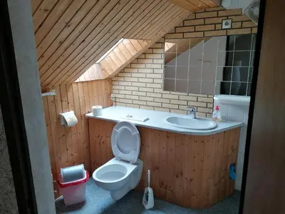 Ein Badezimmer in der Unterkunft Ferienwohnung Felsblick