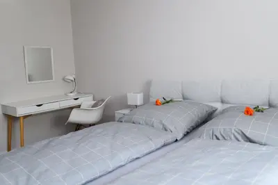 Ein Bett oder Betten in einem Zimmer der Unterkunft Ferienwohnung Julia