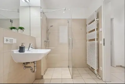 Ein Badezimmer in der Unterkunft Zentrales Studio an der Frauenkirche