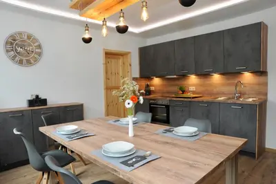 Küche/Küchenzeile in der Unterkunft Ferienwohnung 