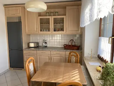 Küche/Küchenzeile in der Unterkunft Ferienwohnung Klosterblick in der Oberlausitz
