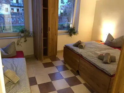 Ein Bett oder Betten in einem Zimmer der Unterkunft KL17 Ostel Döbeln