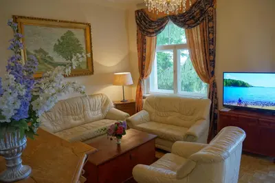Ein Sitzbereich in der Unterkunft Hotel-Appartement-Villa Ulenburg