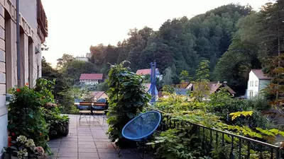 Ein Garten an der Unterkunft Art-House Kurort Rathen