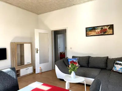 Ein Sitzbereich in der Unterkunft Pirna/Dohna, 2 R.-Wohnung in Mehrfamilienhaus