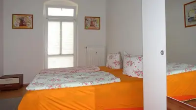 Ein Bett oder Betten in einem Zimmer der Unterkunft Pirna/Dohna, 2 R.-Wohnung in Mehrfamilienhaus