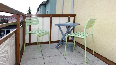 Ein Balkon oder eine Terrasse in der Unterkunft Pirna/Dohna, 2 R.-Wohnung in Mehrfamilienhaus