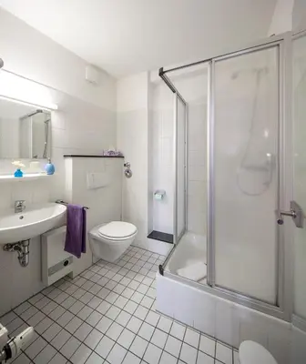 Ein Badezimmer in der Unterkunft Gästehaus am Markt - Leisnig