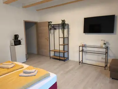 Ein Bett oder Betten in einem Zimmer der Unterkunft Rittergut Dröschkau