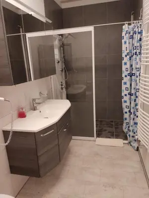 Ein Badezimmer in der Unterkunft Rittergut Dröschkau