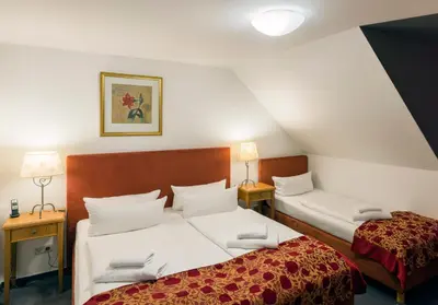 Ein Bett oder Betten in einem Zimmer der Unterkunft Apparthotel Bad Schandau by STEIGER Hotels