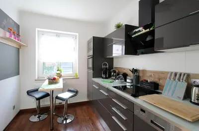Küche/Küchenzeile in der Unterkunft Apartment am Hutberg