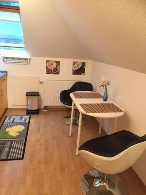 Ein Sitzbereich in der Unterkunft Ferienwohnung Luna - [#a43787]