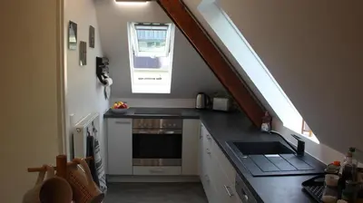 Küche/Küchenzeile in der Unterkunft Ferienwohnung Pirna - [#a44102]