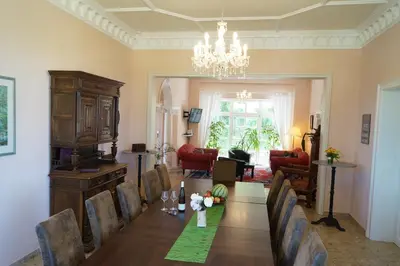 Ein Sitzbereich in der Unterkunft Villa Unger