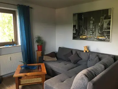 Ein Sitzbereich in der Unterkunft Schlossblick Lauenstein