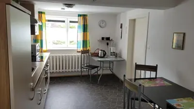 Küche/Küchenzeile in der Unterkunft Ferienwohnung Schaarschmidt