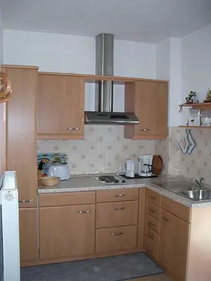 Küche/Küchenzeile in der Unterkunft Ferienwohnung Lohse