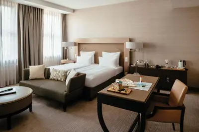 Ein Bett oder Betten in einem Zimmer der Unterkunft Townhouse Dresden