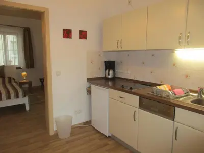 Küche/Küchenzeile in der Unterkunft Ferienwohnung Lilienstein