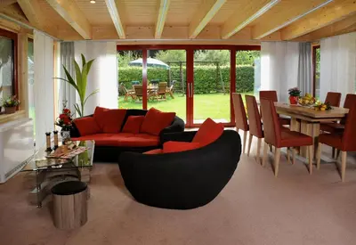 Ein Sitzbereich in der Unterkunft Ferienwohnung Haus Waldeck