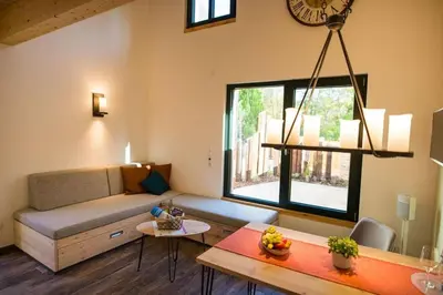 Ein Sitzbereich in der Unterkunft Ferienwohnung 1