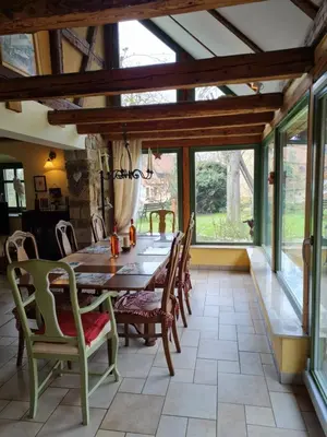 Ein Balkon oder eine Terrasse in der Unterkunft Unterkunft am Weinberg