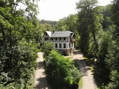 Ein Garten an der Unterkunft Zur Margarethenmühle - Landgasthof und Waldhotel
