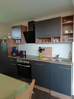 Küche/Küchenzeile in der Unterkunft Kleiner Bungalow im Grünen