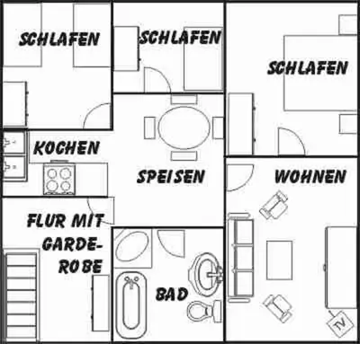 Grundriss der Unterkunft Ferienhof Schwäbe
