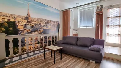 Ein Sitzbereich in der Unterkunft Bungalow Alex