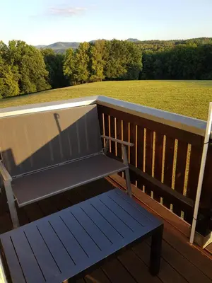Ein Balkon oder eine Terrasse in der Unterkunft Ferienwohnung Willkommen