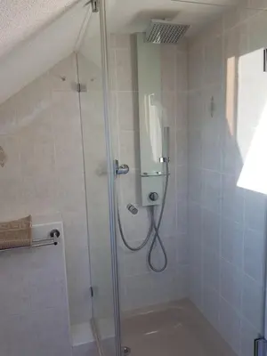 Ein Badezimmer in der Unterkunft Ferienwohnung Willkommen