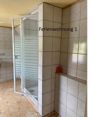 Ein Badezimmer in der Unterkunft Ferienwohnung Fachwerkhaus