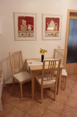 Ein Sitzbereich in der Unterkunft Apartment Horn