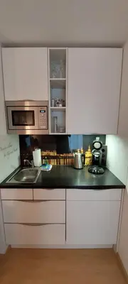 Küche/Küchenzeile in der Unterkunft Appartements am Schillergarten