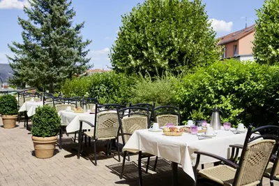 Ein Garten an der Unterkunft Parkhotel Neustadt