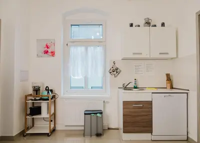 Küche/Küchenzeile in der Unterkunft Apartmenthaus Sternstraße 6