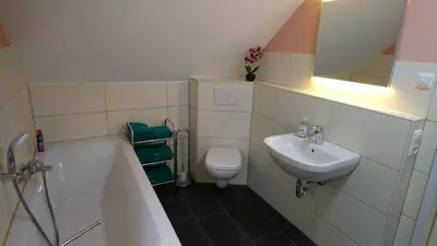 Ein Badezimmer in der Unterkunft Haus Waldidyll