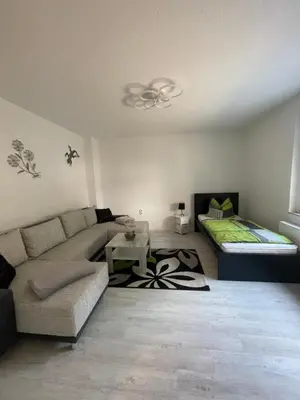 Ein Sitzbereich in der Unterkunft Richter Apartments Finsterwalde 2