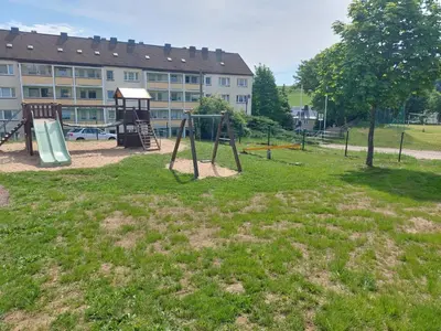 Ein Kinderspielbereich in der Unterkunft Ferienwohnung August 24
