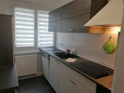 Küche/Küchenzeile in der Unterkunft Ferienwohnung August 24