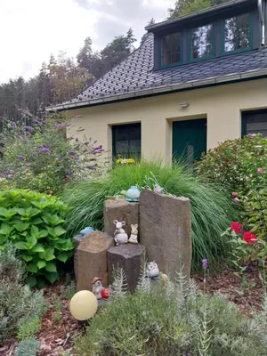 Ein Garten an der Unterkunft Ferienhaus Buschmuehle - Stolpen