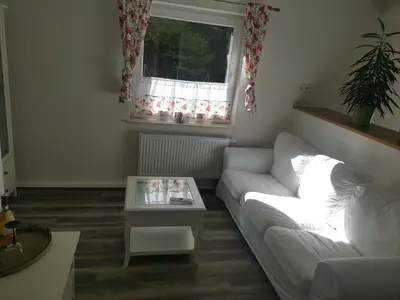 Ein Sitzbereich in der Unterkunft Wiesenblick