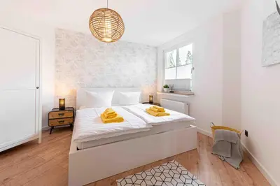 Ein Bett oder Betten in einem Zimmer der Unterkunft Apartment Elbkiez - stilvoll, modern, top Lage, elbnah!