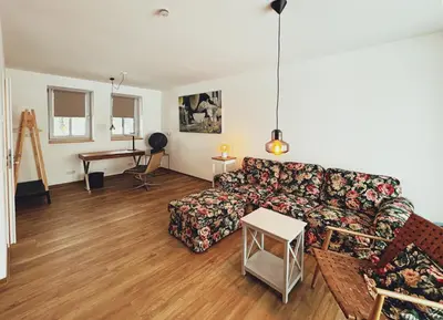 Ein Sitzbereich in der Unterkunft Parkschlößchen Hotel