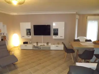 TV/Unterhaltungsangebot in der Unterkunft Großzügige Ferienwohnung am Waldesrand im Seenland